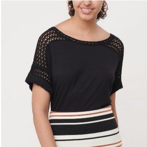 LOFT PLUS CROCHET DOLMAN TEE Sz 24/26